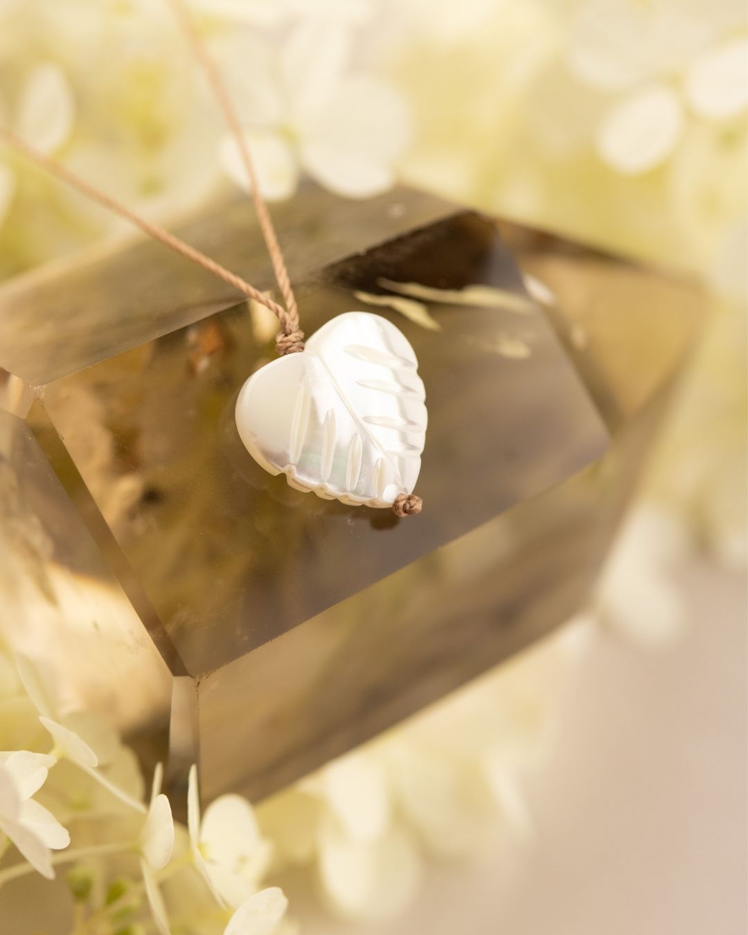 Limited Edition Mother of Pearl Leaf Necklace for Let it Be
