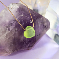 Parrot Chalcedony Heart Super Power Necklace