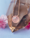 Pink Chalcedony Beam Necklace for I Believe in You