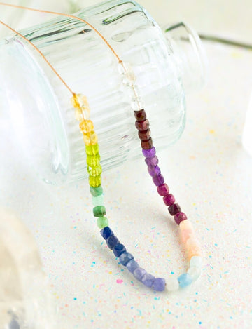 Limited Edition Rainbow Gemstone Necklace for Eternal Radiance