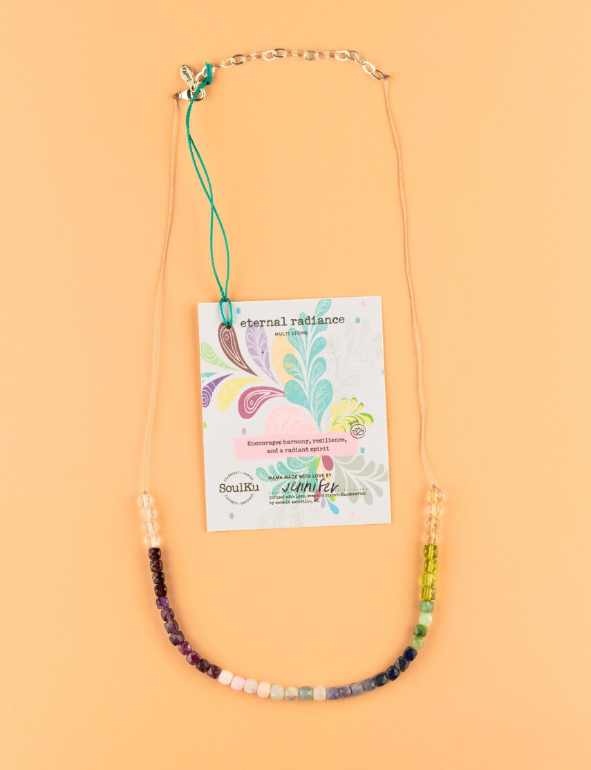 Limited Edition Rainbow Gemstone Necklace for Eternal Radiance