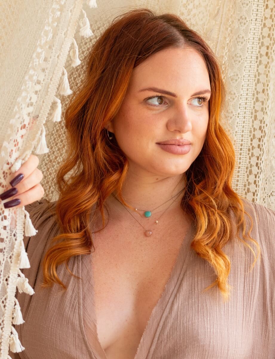 Peach Moonstone &amp; Pearl Goddess Necklace for You Are Cherished