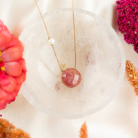 Rhodonite & Pearl Goddess Necklace for You Are Loved