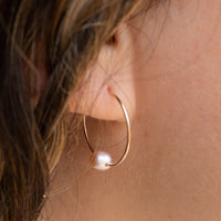 Holiday Limited Edition Rosé Pearl Gold Hoop Earring