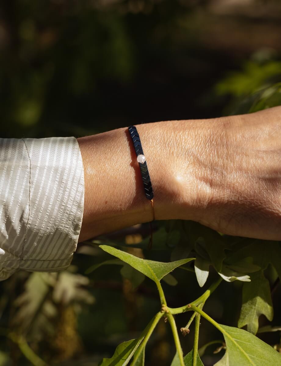 Rose Quartz &amp; Hematite Bracelet for Love the Journey