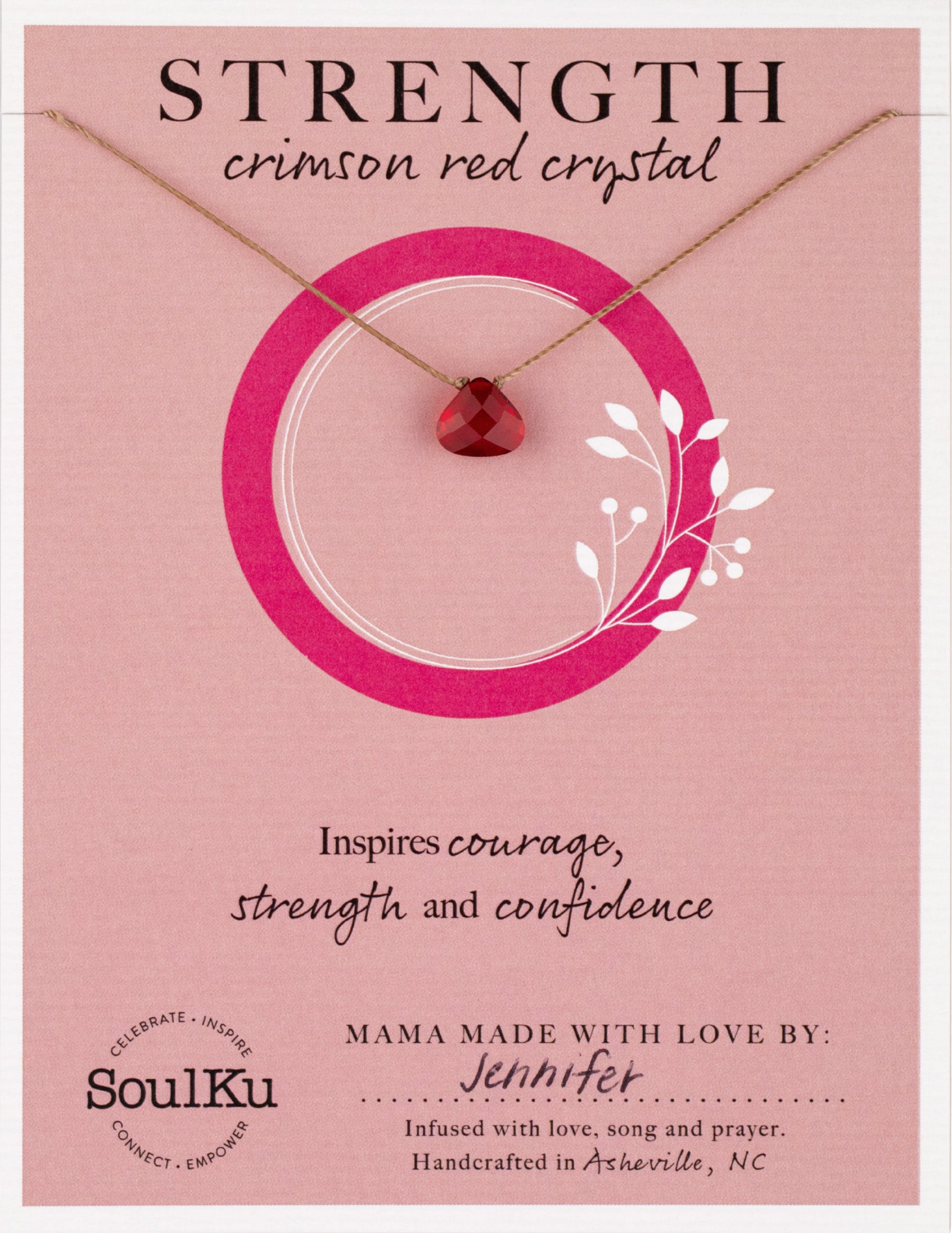 Crimson Red Crystal Soul Shine Necklace for Strength