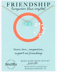 Turquoise Blue Crystal Soul Shine Necklace for Friendship