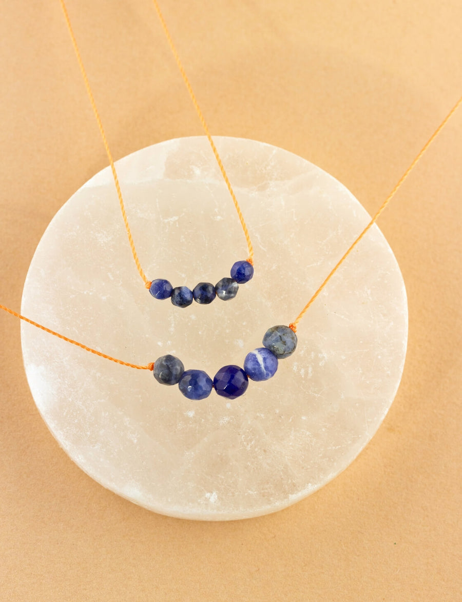 Sodalite Little & Big Wishes Confidence Necklace Set