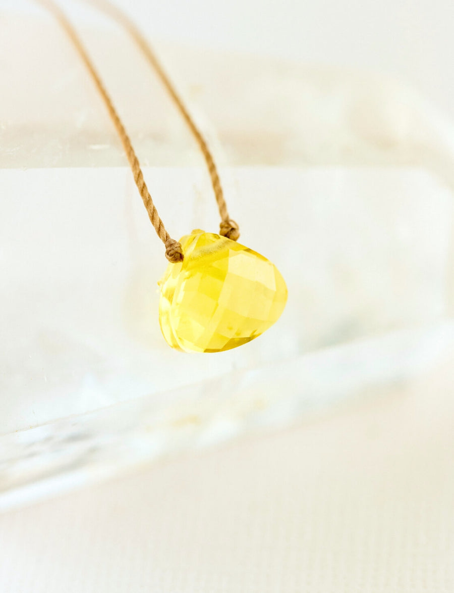 Sunshine Yellow Crystal Soul Shine Necklace for Joy