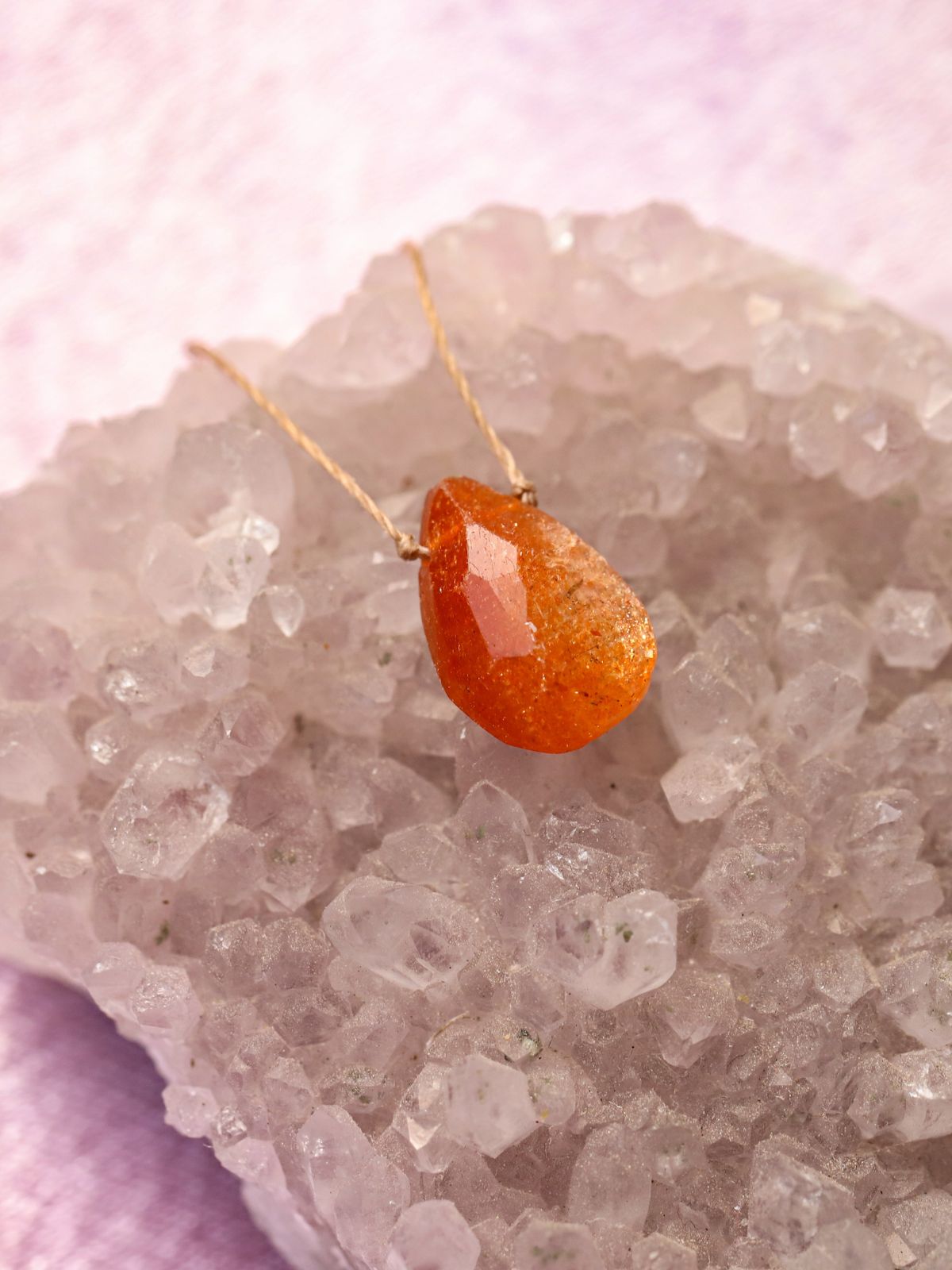 Limited Edition Sunstone Drop Necklace for Happy Birthday