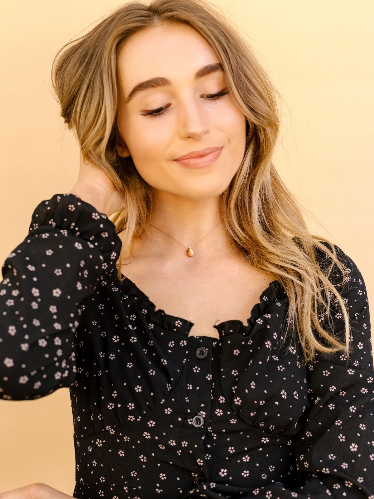 Limited Edition Sunstone Drop Necklace for Happy Birthday