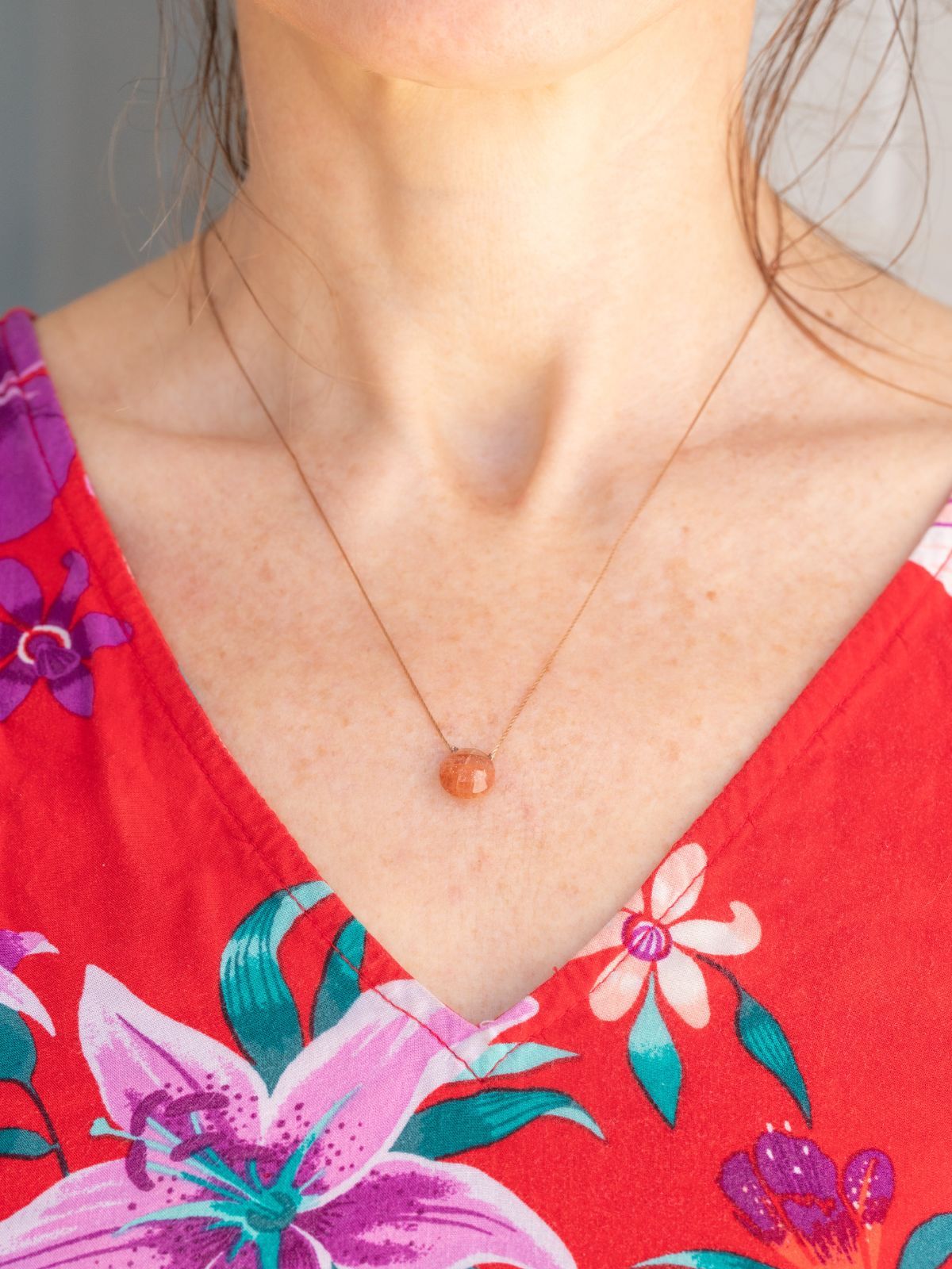Limited Edition Sunstone Drop Necklace for Happy Birthday