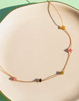 Rainbow Tourmaline Celestial Necklace for Happiness