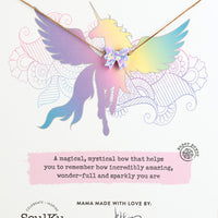 Limited Edition Pink Unicorn Bello Opal Bow Necklace for You Are Magical