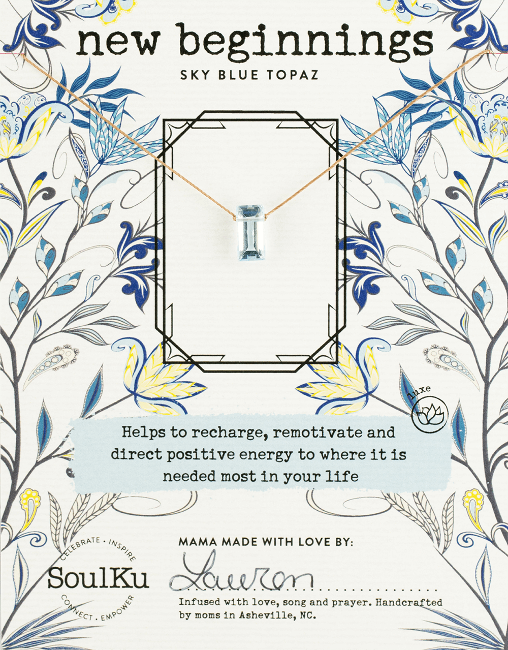 Sky Blue Topaz Refined Necklace for New Beginnings