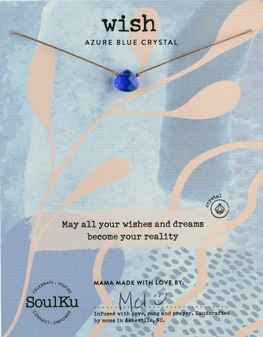 Azure Blue Crystal Soul Shine Necklace for Wish