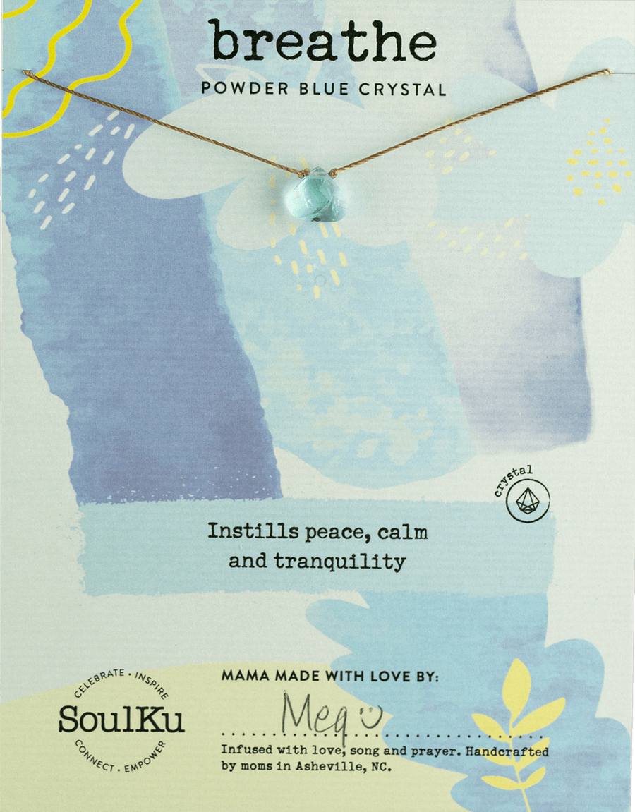 Powder Blue Crystal Soul Shine Necklace for Breathe