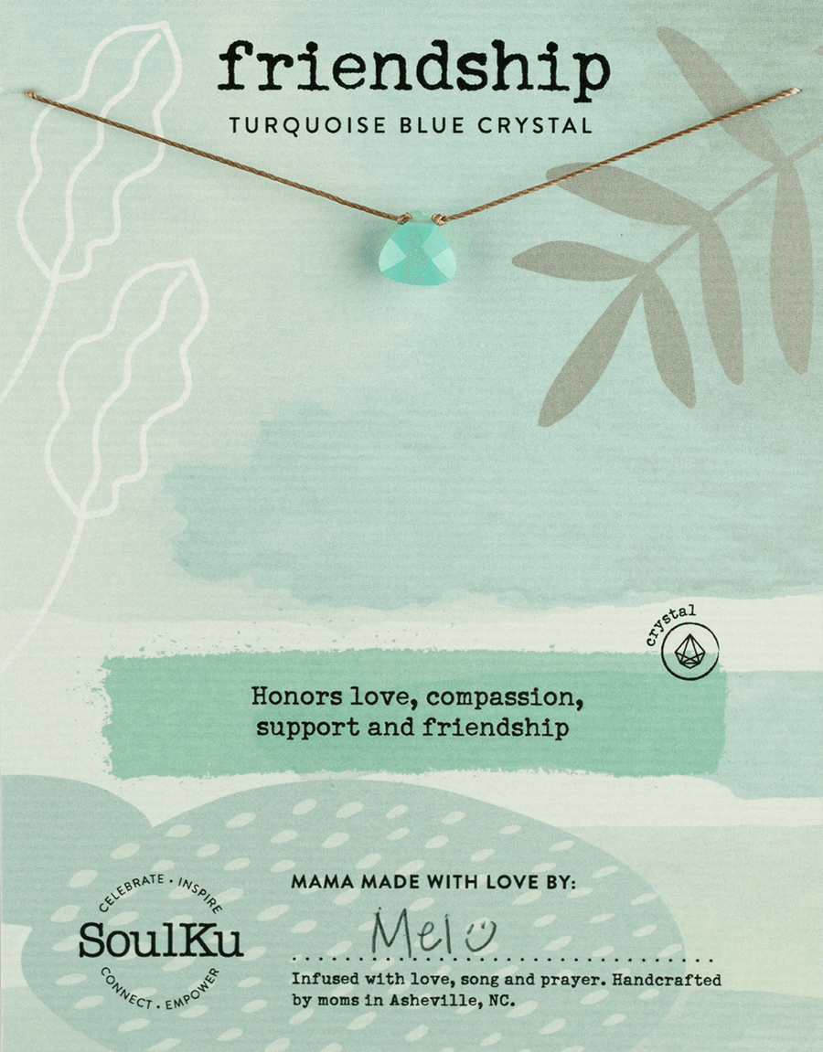 Turquoise Blue Crystal Soul Shine Necklace for Friendship