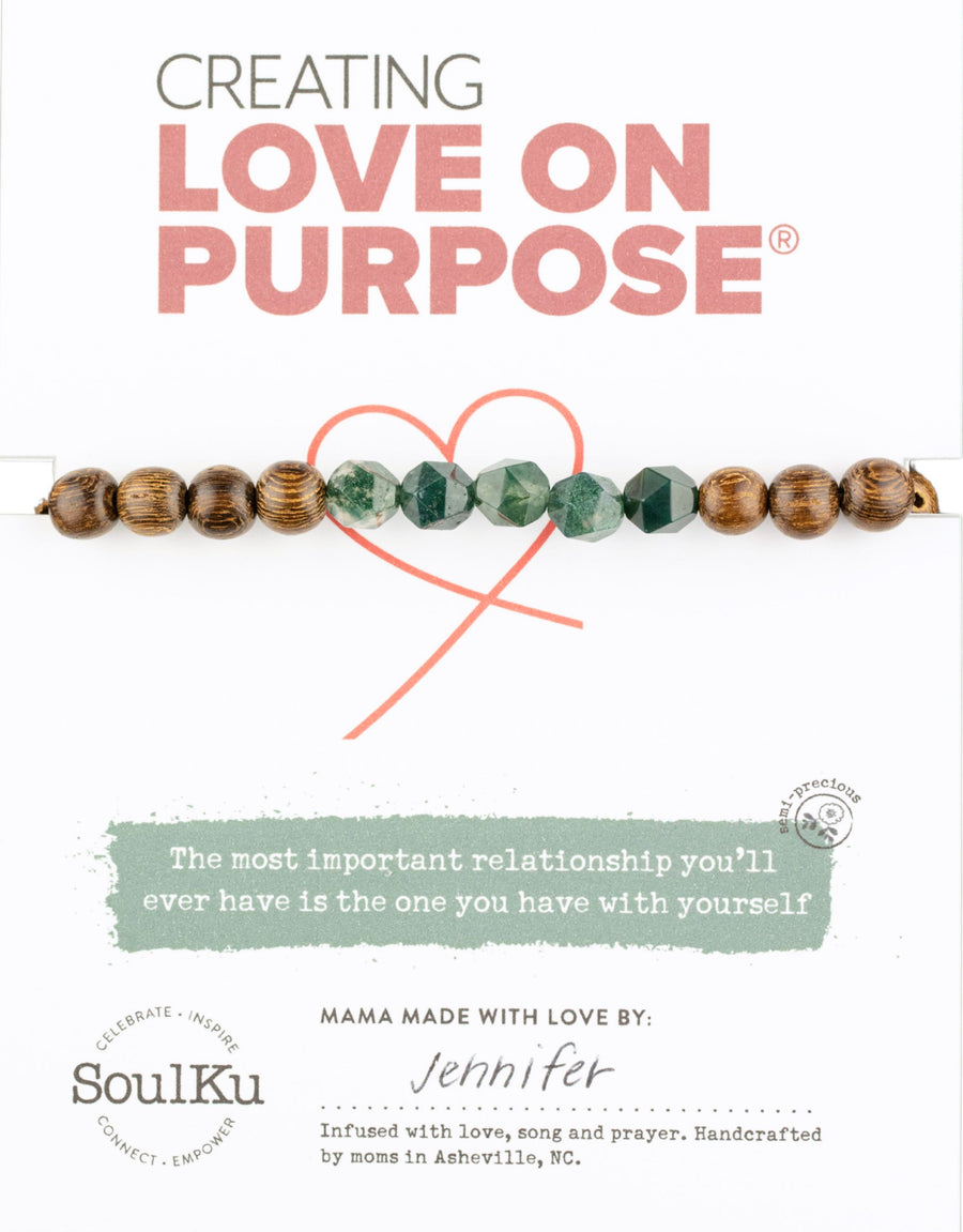 Moss Agate Creating Love On Purpose Bracelet