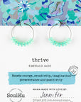 Emerald Jade Czech Glass Hoop Earrings for Thrive