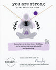 Black Onyx & Pearl Goddess Necklace for You Are Strong