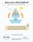 Peach Moonstone & Pearl Goddess Necklace for You Are Cherished