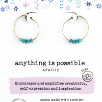 Apatite Gold Hoop Earrings for Anything Is Possible