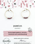 Garnet Gold Hoop Earrings for Passion