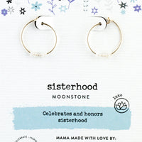 Moonstone Gold Hoop Earrings for Sisterhood