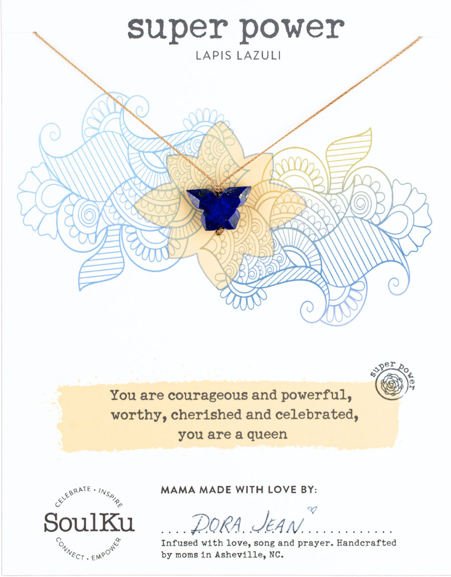 Lapis Lazuli Butterfly Super Power Necklace