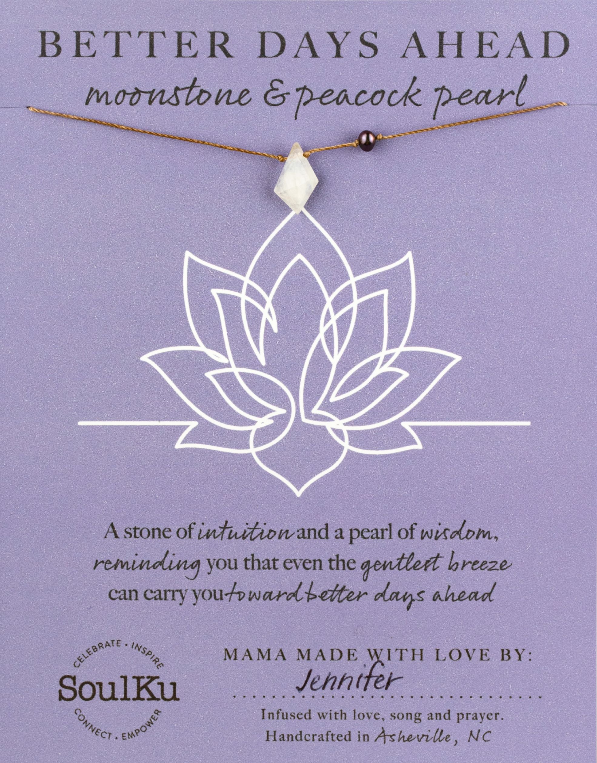 Limited Edition Moonstone Kite and Peacock Pearl Necklace for Better Days Ahead