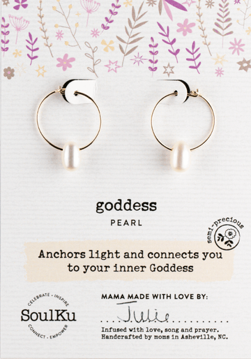 Pearl Gold Hoop Earrings for Goddess