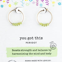 Peridot Gold Hoop Earrings for You Got This