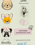 Rose Quartz Lucky Pet Charm for Love