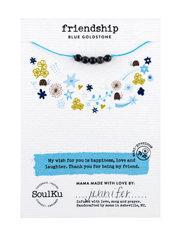 Blue Goldstone Little Wishes KIDS Necklace for Friendship