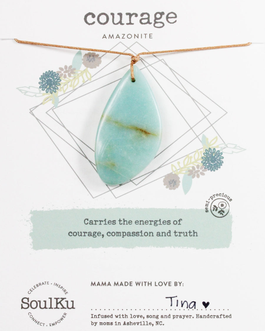 Amazonite Touchstone Necklace for Courage