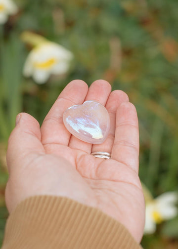 Angel Aura Rose Quartz Mini Heart for Spiritual Expanse