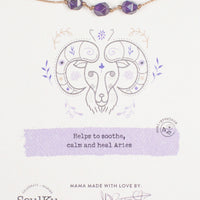 Amethyst Zodiac Necklace for Aries | 3/21 - 4/19