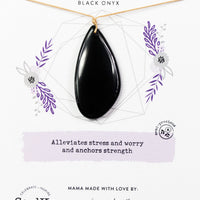 Black Onyx Touchstone Necklace for Stress Relief