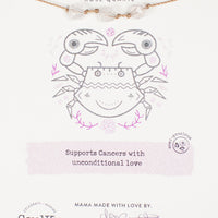 Rose Quartz Zodiac Necklace for Cancer | 6/21 - 7/22