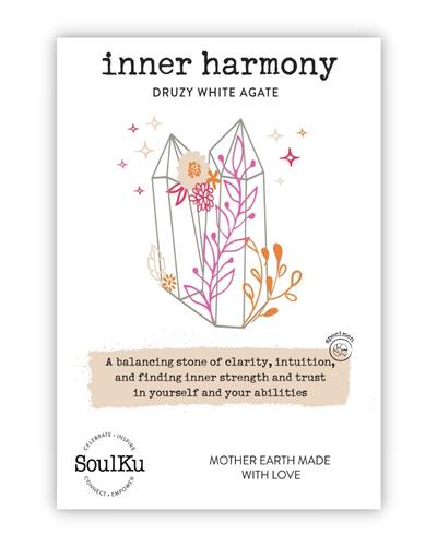 SoulKu - Druzy White Agate Geode for Inner Harmony