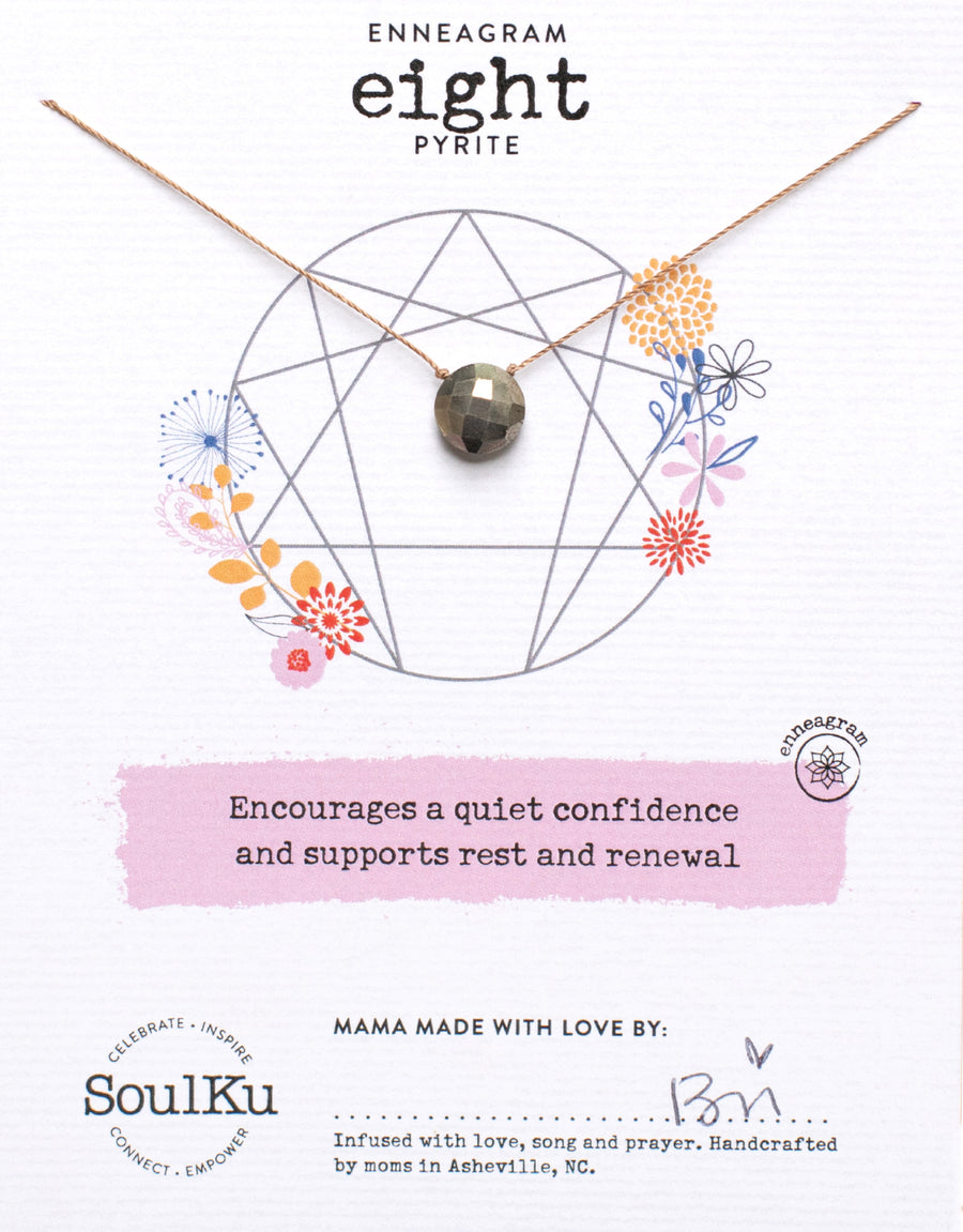 SoulKu - Pyrite Enneagram Necklace for Type Eight