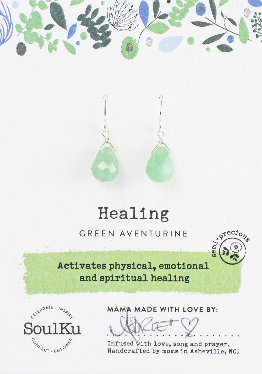 Green Aventurine Soul-Full of Light Earrings for Healing
