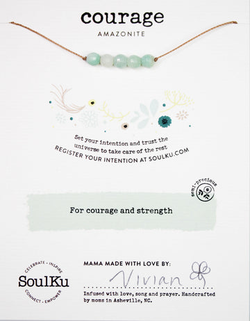 Amazonite Intention Necklace for Courage