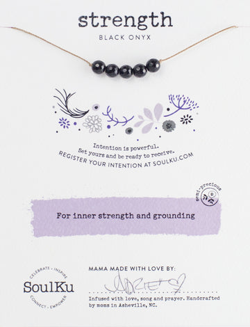 Black Onyx Intention Necklace for Strength