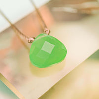 Jade Green Crystal Soul Shine Necklace for Teacher