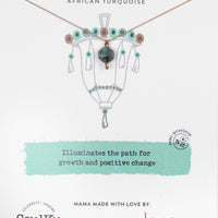 African Turquoise Lantern Necklace for Growth