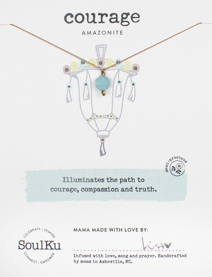 Amazonite Lantern Necklace for Courage