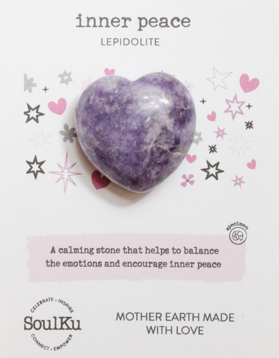 Lepidolite Mini Heart for Inner Peace