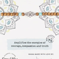 Amazonite Sandalwood Lotus Bracelet for Courage